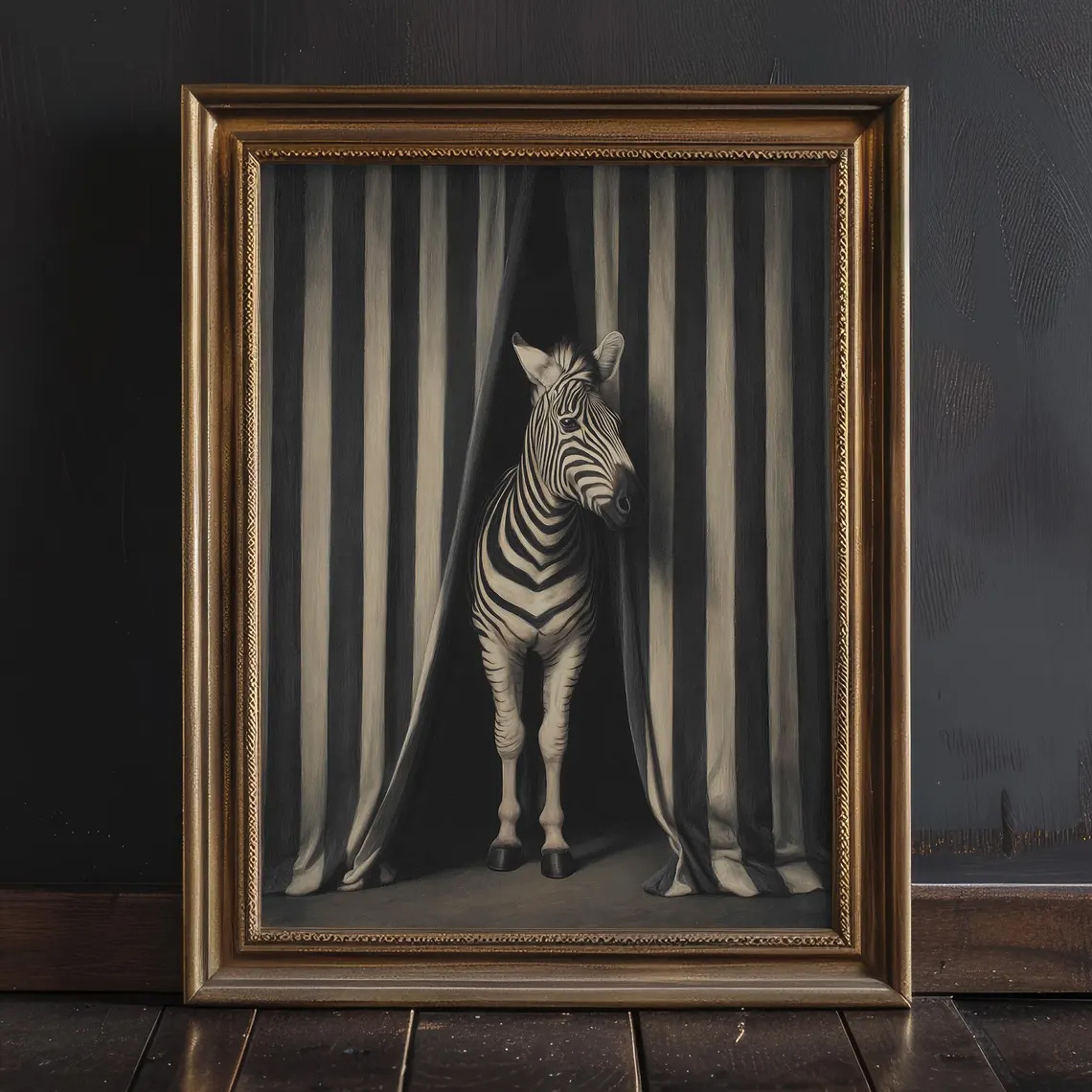 TEMU 2d Flat, 2d Flat, 1pc Wall Decoration, Retro Poster Featuring , Animal Pattern Canvas Artwork, Decor For The Living Room, Aesthetic Design For