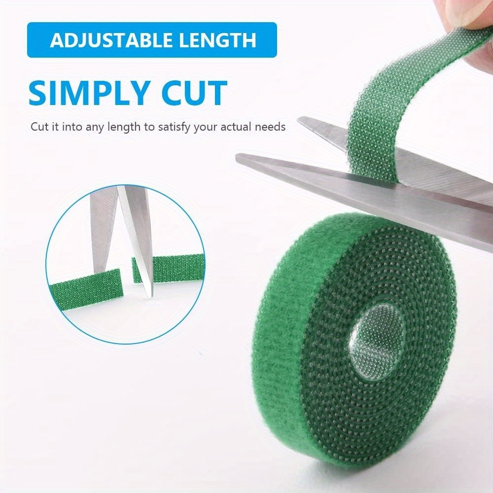 2pcs green garden plants tie tape plant ties self tape hook loop garden strips adjustable tree ties plant stake cane supports wrap tape for gardening 10m details 2