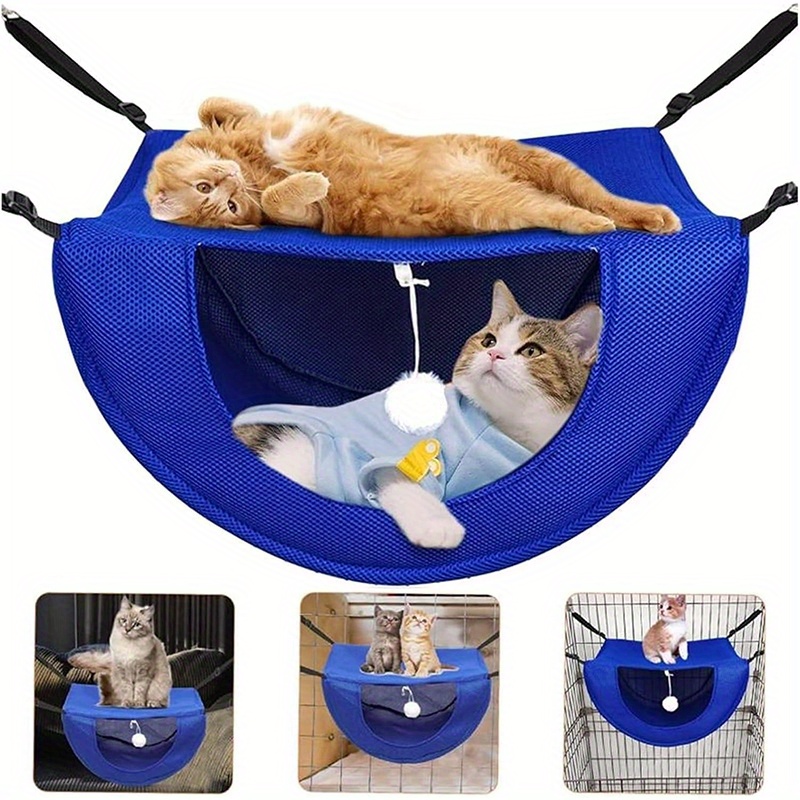 Adjustable Cat Hammock with Straps for Pet Cages