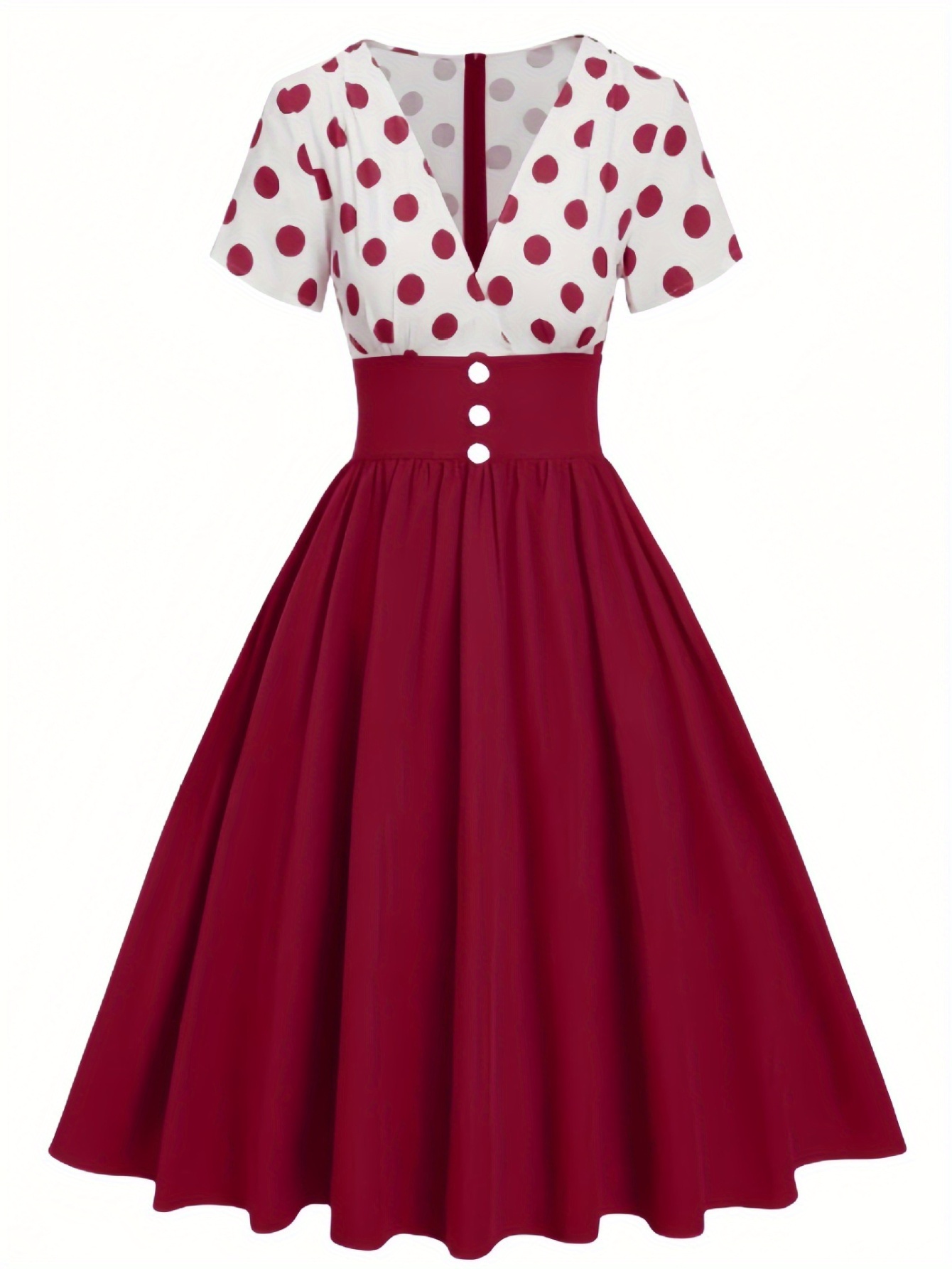 polka dot dress red sold on Temu Malaysia