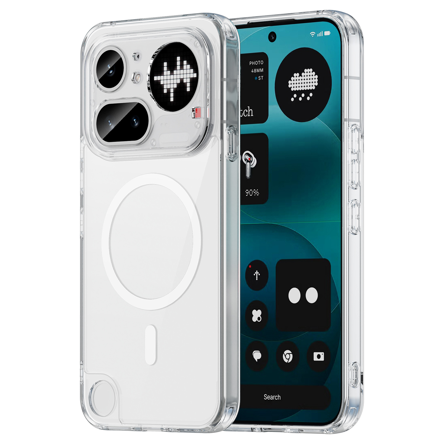 TEMU Phone Case - Applicable To Nothing Phone 4a Pro Transparent Magnetic Shockproof 3a Phone, High Nothing Phone 2 Unisex Magnetic Protective Cover,