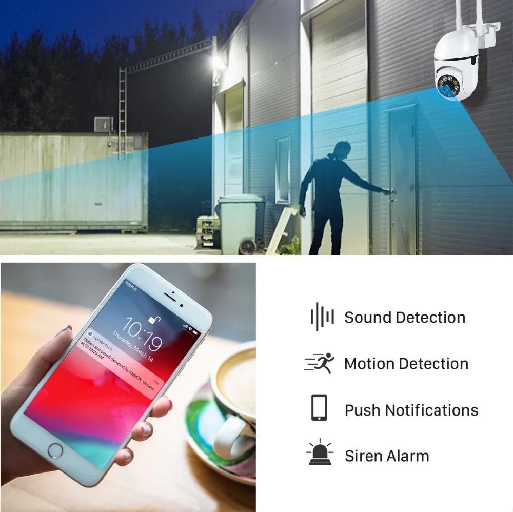 Mini Security Video Surveillance with 64GB Storage Card, Network PTZ Camera, 360 Degree PTZ Panoramic IP Camera, 2.4G Network Camera System, Two-way Audio And Motion Detection, Sound And Light Active Defense Alarm Notification, APP Remote Control Bab details 3