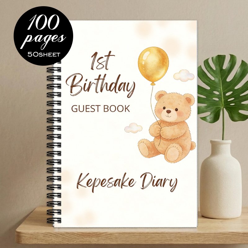 TEMU 'or et journal-souvenir pour 1er anniversaire, 1 pièce, avec support en peluche et ballon doré - Livre adorable adapté pour la décoration, ,