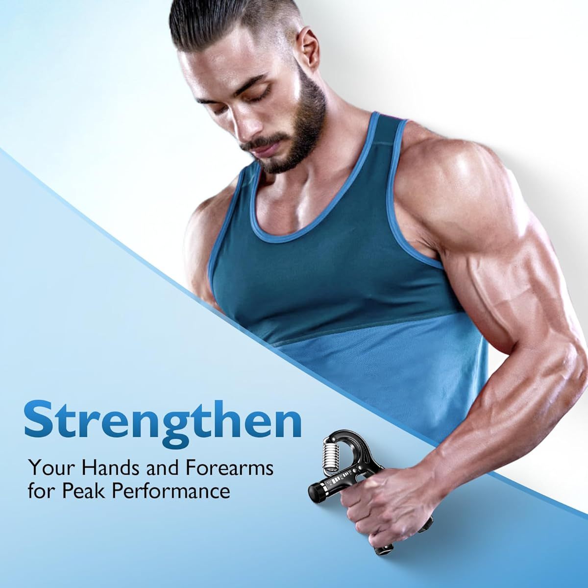 adjustable hand grip strengthener 10 132 lbs     with extended handles 2 inch grip ideal for athletes physical   black strength training gear sleek metallic   durable construction Product details 2