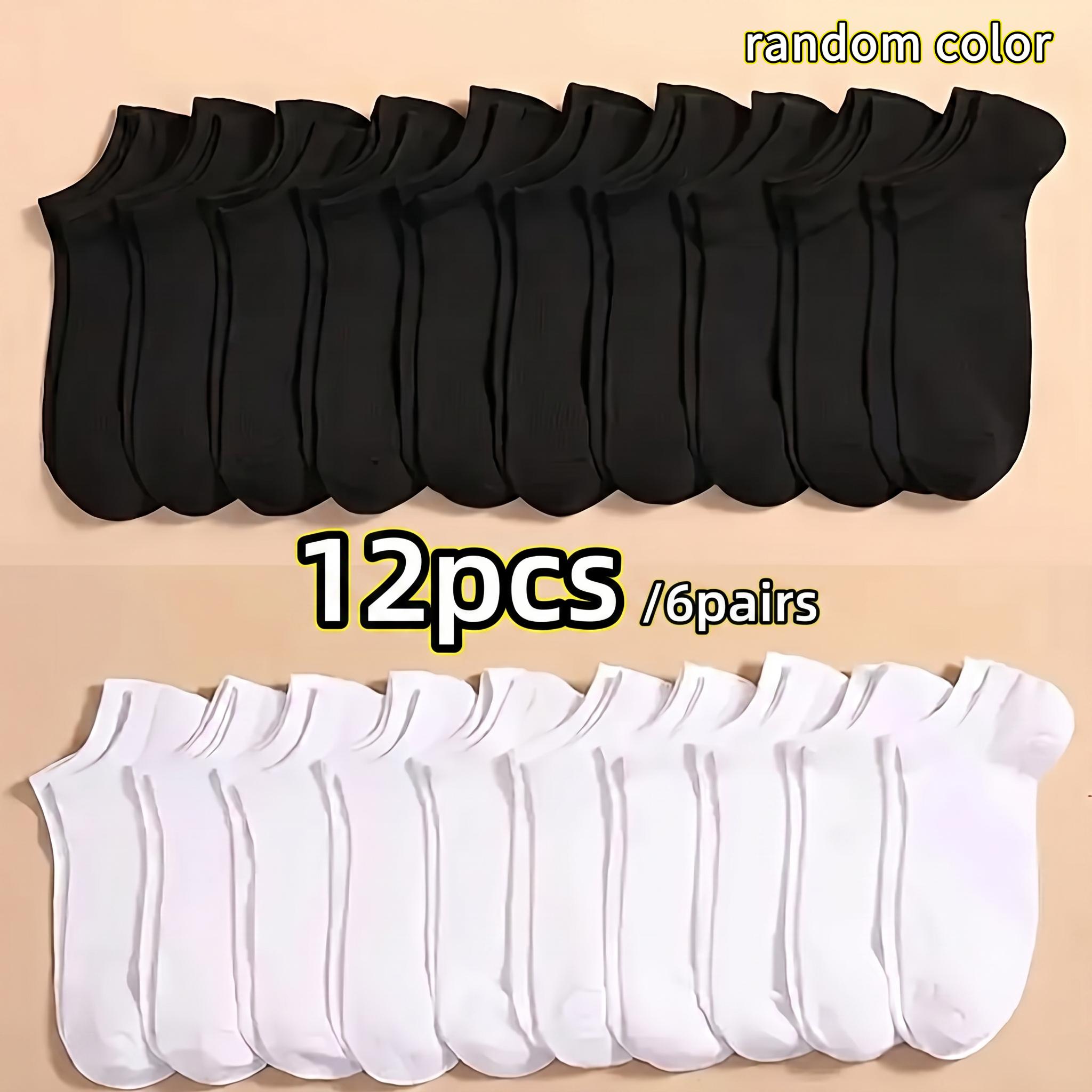 TEMU 12pcs/6 Pairs Summer Universal Solid Color Low-cut No-show Socks, Random Colors, Breathable And Sweat-absorbent, Comfortable And Non-slip,