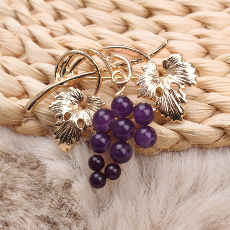 TEMU Luxurious Crystal Grape Brooch: An For For Party And Casual Styles; It Pairs Beautifully With Outfits For Dates And Afternoon Tea; A Wonderful
