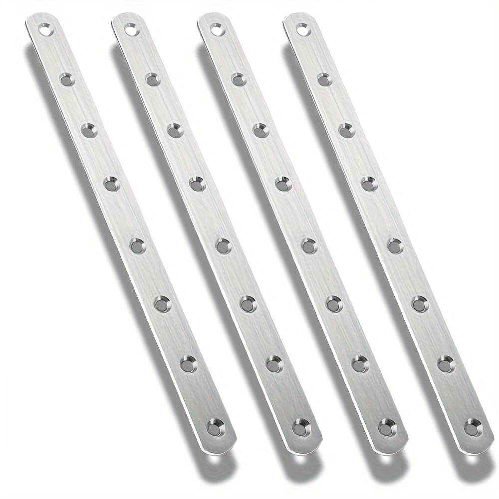 TEMU Purchase 4 Stainless Steel Flat Repair Plates, 12-inch Right-angle Brackets, Repair Connecting Plates, Fixing Bracket Connectors With Screws