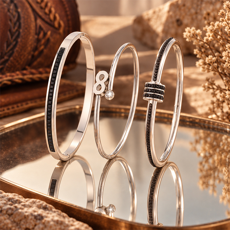 3pc Dark Style Stackable Bangle Pack for Weddings & Parties