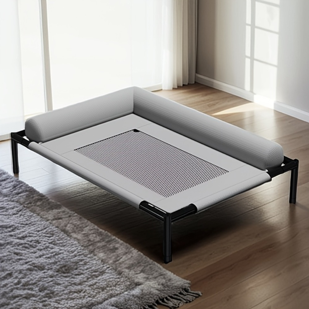 elevated pet bed for cats small dogs breathable moisture proof washable polyester with neck support pillow high strength carbon fiber frame   universal detachable for   comfortable sleeping lounger for indoor pets indoor pet furniture   furniture durable pet furniture Product details 3