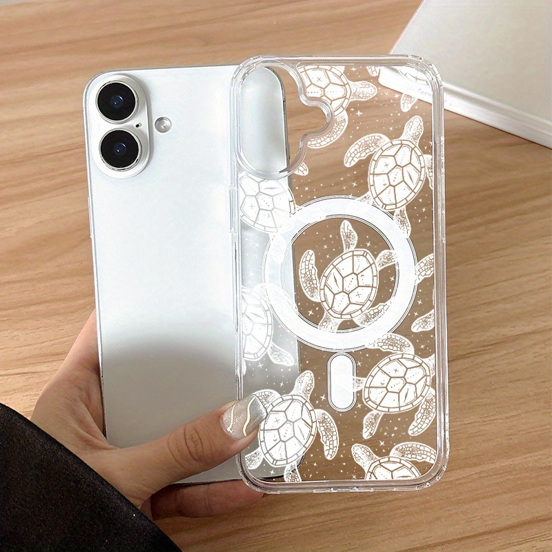 TEMU Phone Case - 1 Pack Of A Stylish Grey Turtle Design Shock-resistant Magnetic Phone Case, Suitable For The For Iphone 17 Series, Including Models