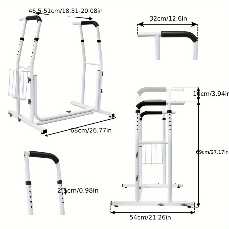 Image of Load 200kg Height Adjustable Toilet Seat Support Aid Toilet Seat Standing Aid Bathroom Safety Handrails Toilet Seat Support Frame Handrails