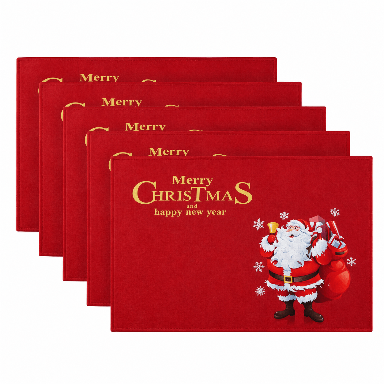 TEMU Christmas Table Flag 5pcs Creative Printed Snowman And Elderly Design Festive Atmosphere Table Decor Suitable For Family Gatherings, , And Daily
