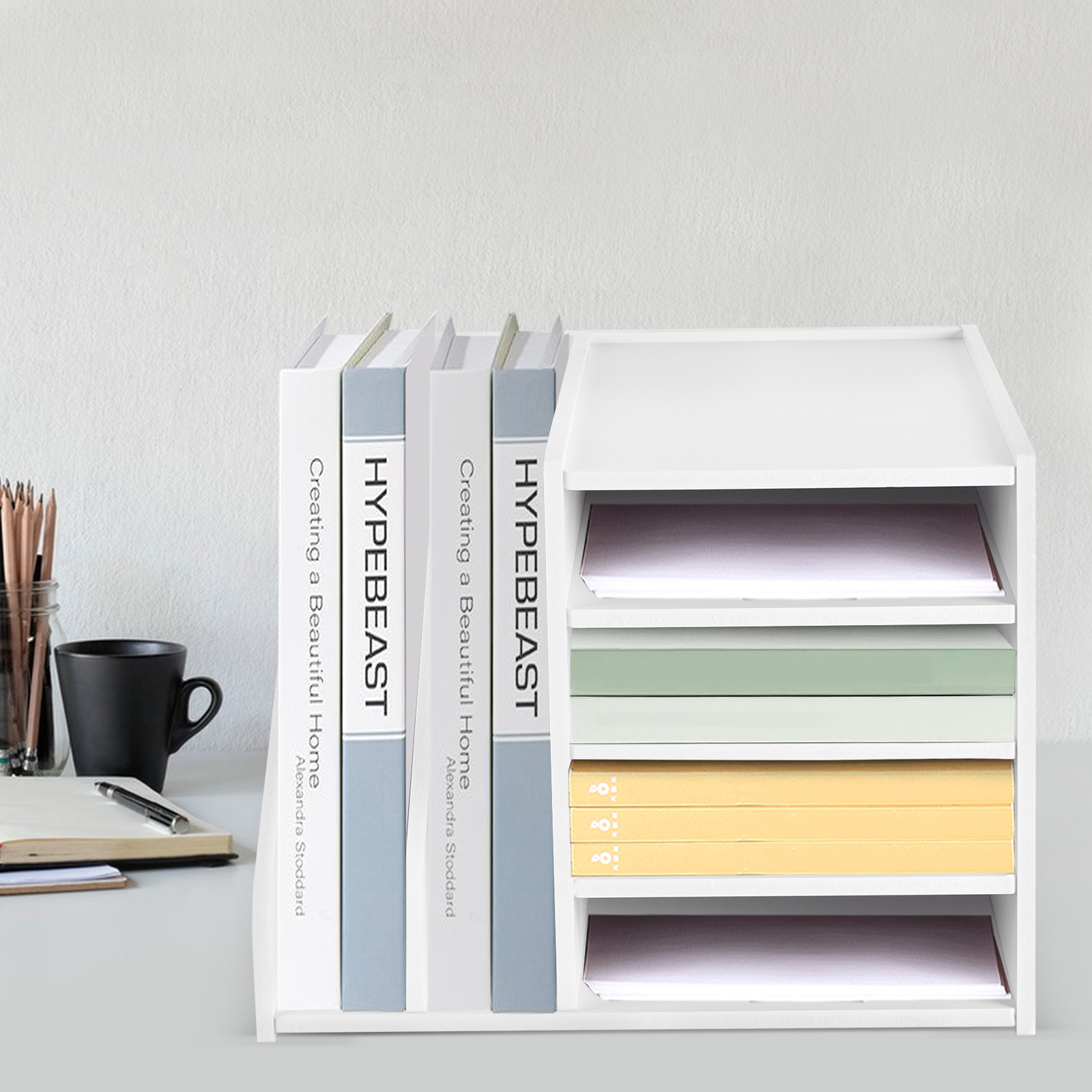 [porte-documents organisateur] 1 porte-documents organisateur durable en pvc 4+2 niveaux - trieur de   pour bureau, maison - robuste,    , design élégant