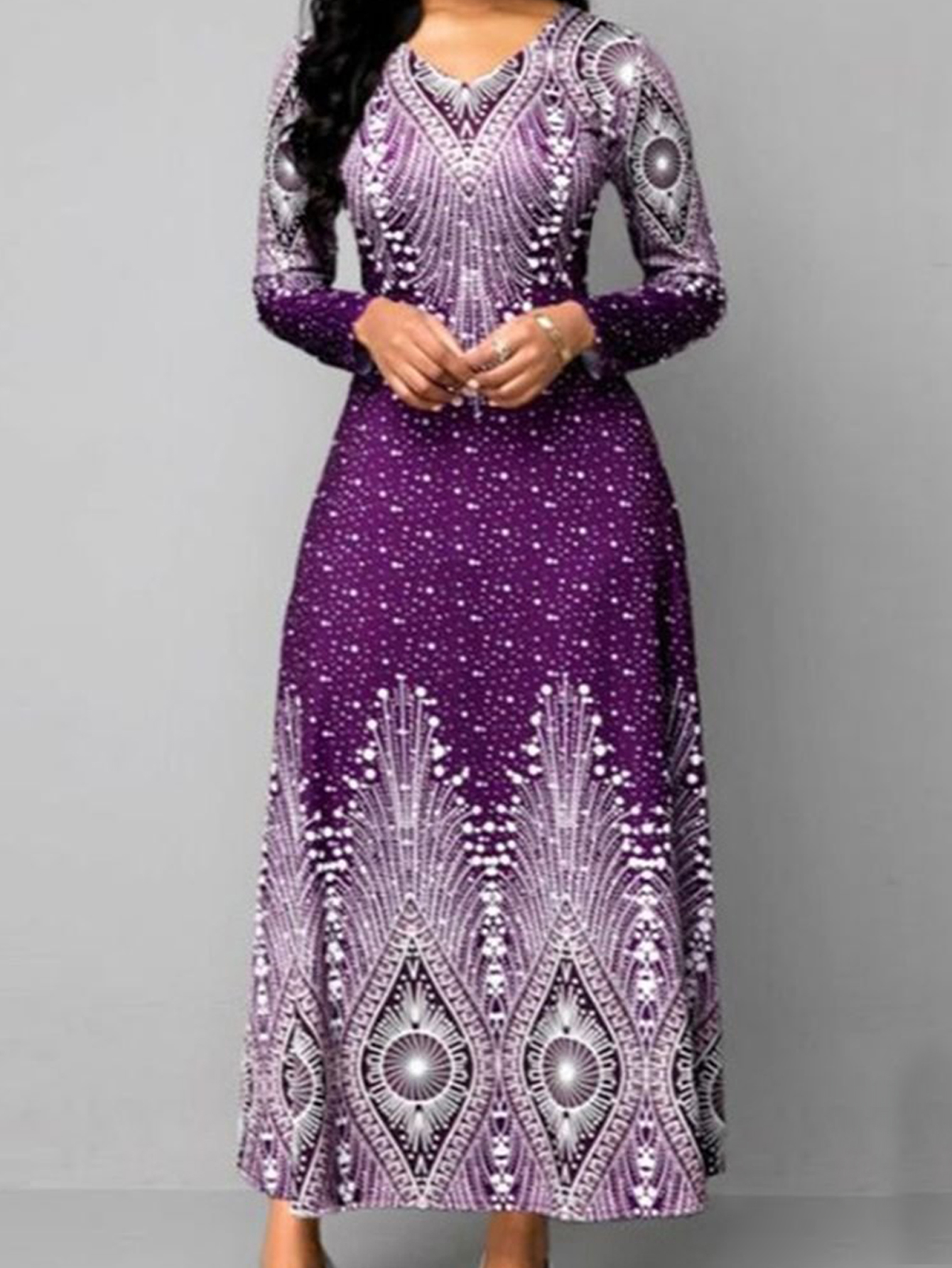strapless open back dress Fate: Find Your Love Plum Purple Floral Midi Dress – Shop the Mint main image 1