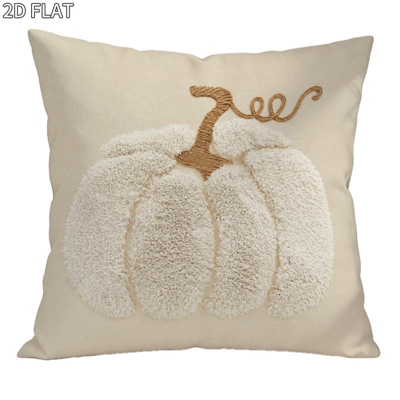 TEMU 18x18in 1pc Cover, Fluffy Motif, Tufted/embroidered, Light Beige Background, Cozy Fall Home Decor, Soft Plush Appearance, Decorative Pillowcase