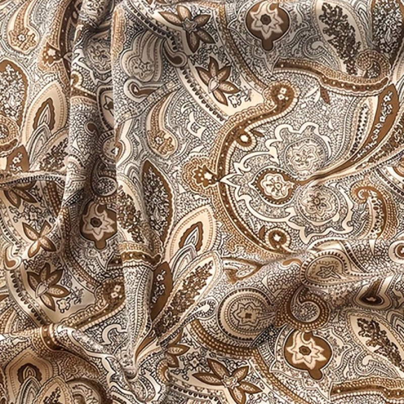 TEMU Women' 100% Suitable For - Elegant Brown Paisley Square Shawl With Texture, Breathable Non-elastic Suitable For Casual & Formal Wear, Hand
