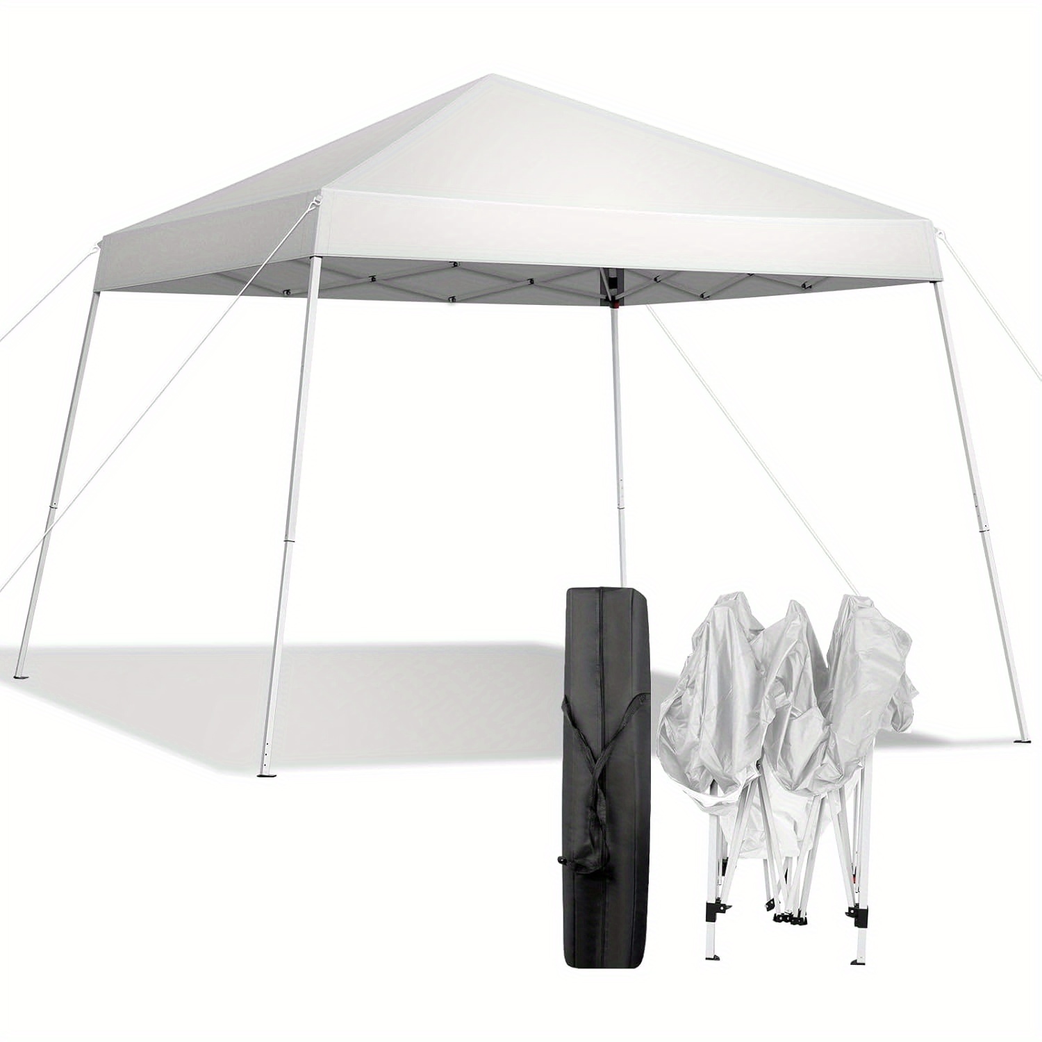 TEMU 8x8ft Instant Pop Up Canopy Tent, Portable Gazebo With Slant Legs For Camping, Patio Amd Outdoor Events (includes Carry Bag)