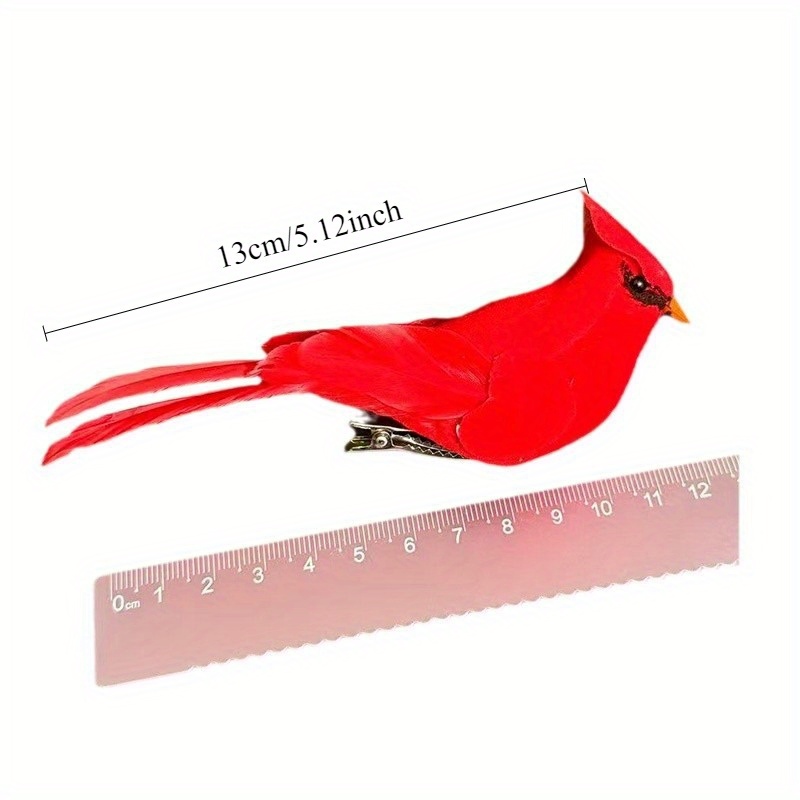 3 piezas Pájaros Cardenales Rojos Artificiales de Aspecto Realista - Adornos Colgantes de Poliuretano Vibrantes para Decoración de Hogar y Jardín, Diseño de Plumas Realistas, Perfectos para Decoraciones de Habitación y Fiestas