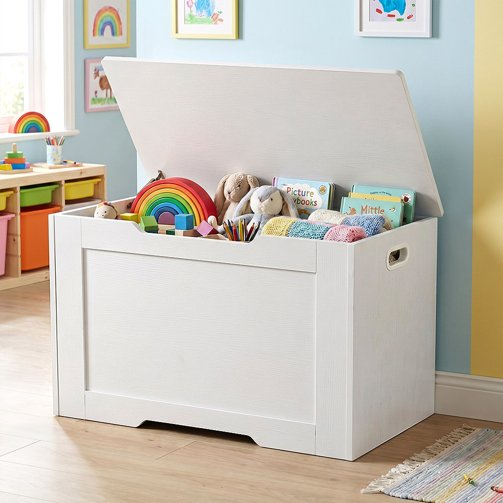 TEMU 114l Extra Large Kids Storage Chest, Multifunctional Storage Bench, Hidden Storage Box For Bedroom Playroom