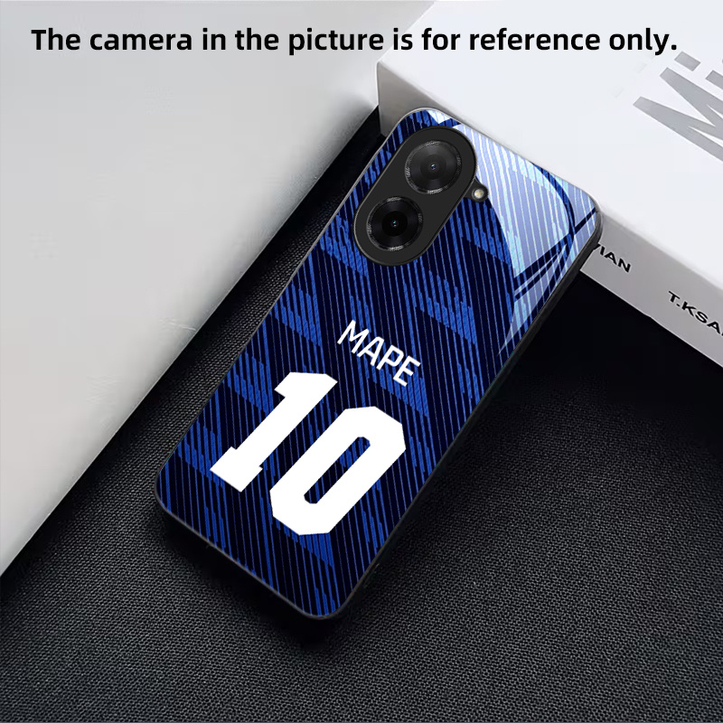 TEMU Coque de téléphone : Coque de téléphone - Numéros et à soi- pour motif de football, impression UV, coque de téléphone en verre, coque de