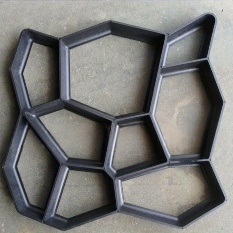   schwarze steinplatten betonformen für gehwege - steinsteg weg maker für höfe, rasenflächen und gärten - robuste, einstückige gehwegform mit leicht greifendem design