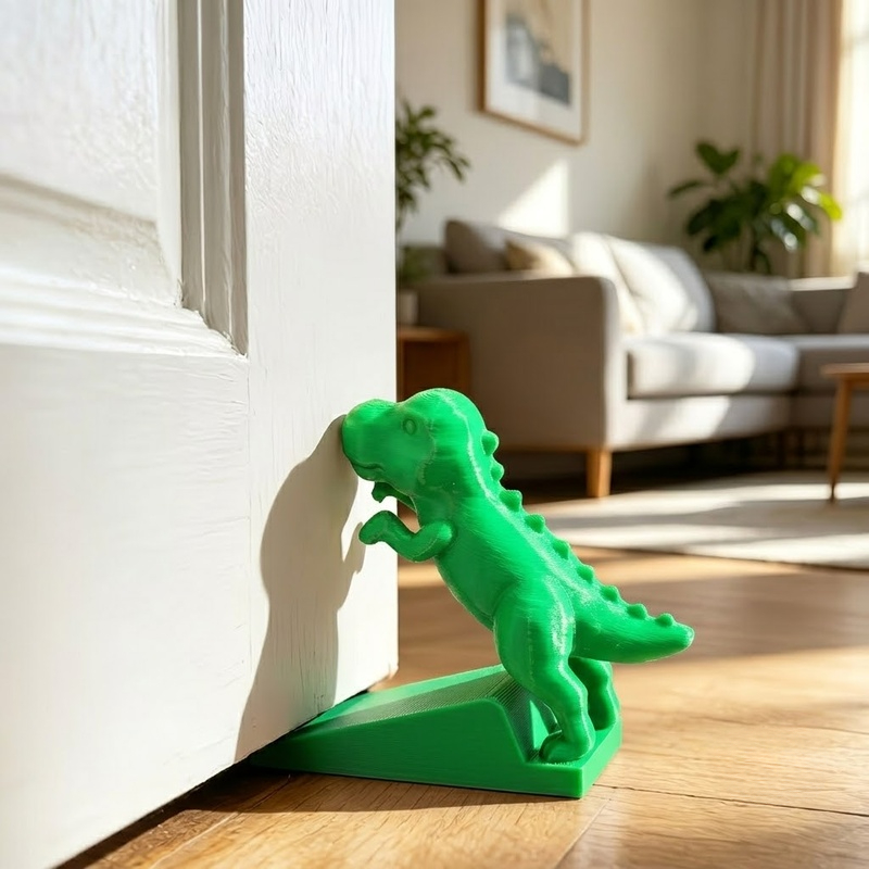 TEMU Butoir de porte de dinosaure, réglable , cale de porte durable, dispositif de fixation de porte amusant de , convient , , de bain, les sols de