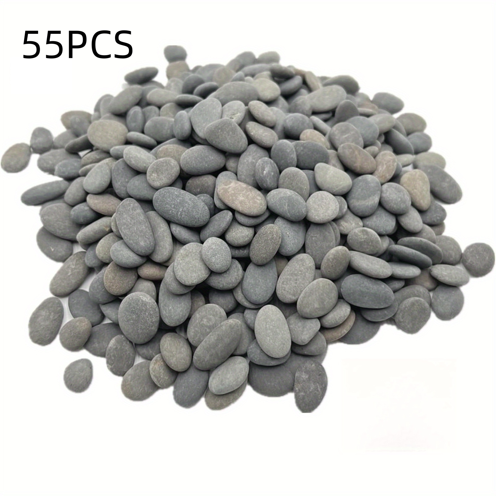 Image of River Stones Set- Polished Gray And Black Rocks, Ranging From 1 To 1.18inch In Size, Ideal For Rock Painting, Artistic Decoration, Crafts