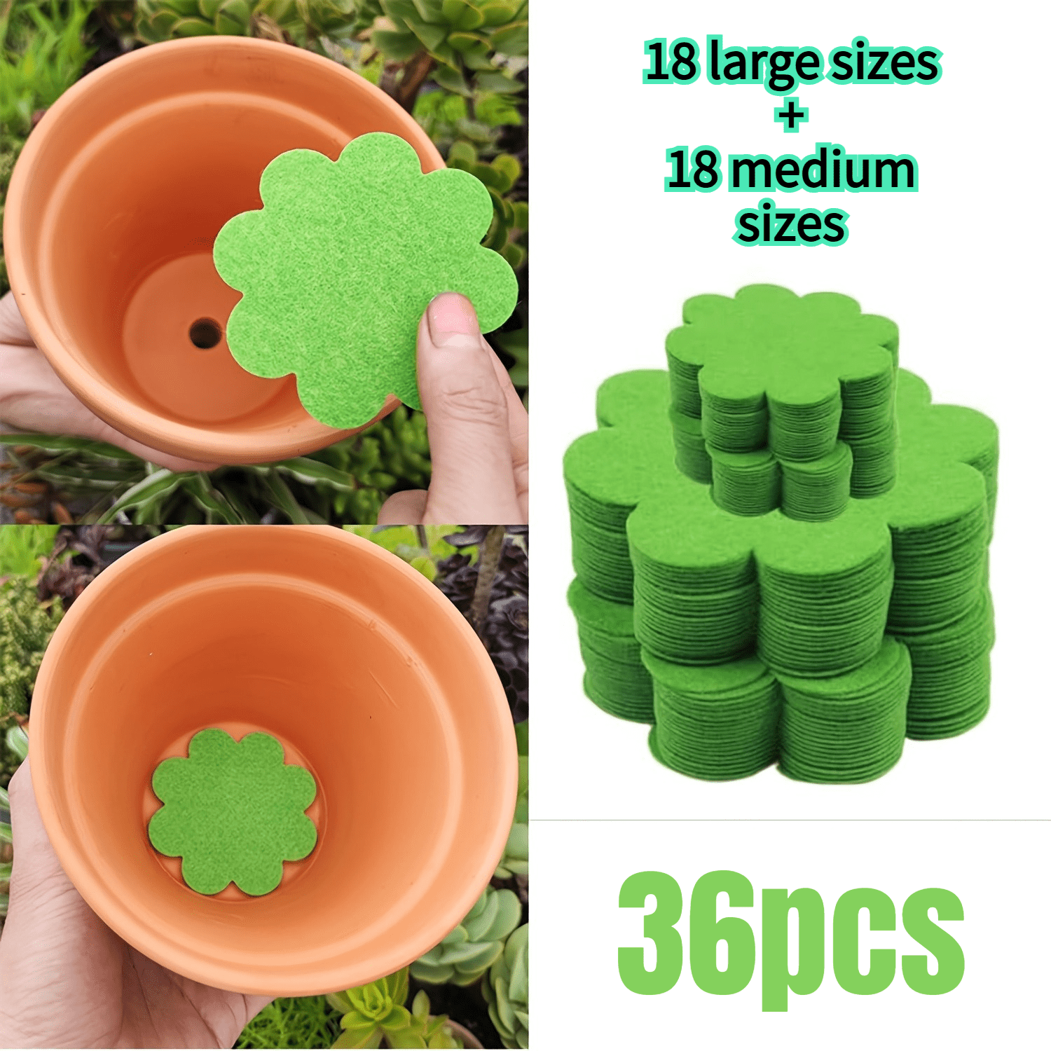 TEMU 36pcs Pack ( Wholesale Suitable For Potted Plants) Floral Drainage Mesh Base - Breathable Round Pot Liners, 0.94 Inch Diameter Soil Mats For