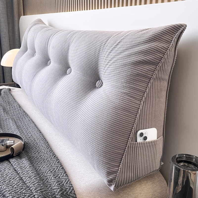 Corduroy Wedge Headboard Pillow Back Support Pillow For Reading Sleeping Bed Rest Pillow For Neck Waist Back Support Fits Queen King Double Single Beds