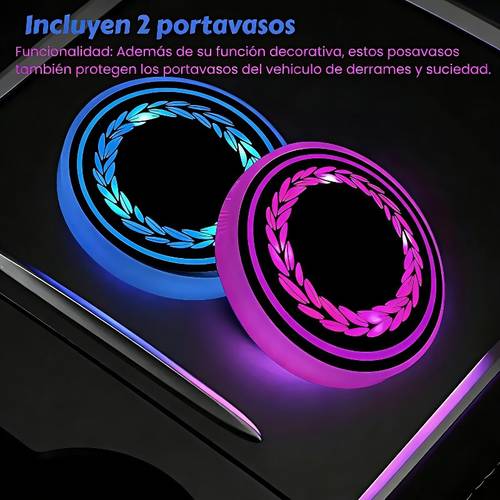 round led cup holder lights for car usb rechargeable dark gray interior atmosphere lighting car additions