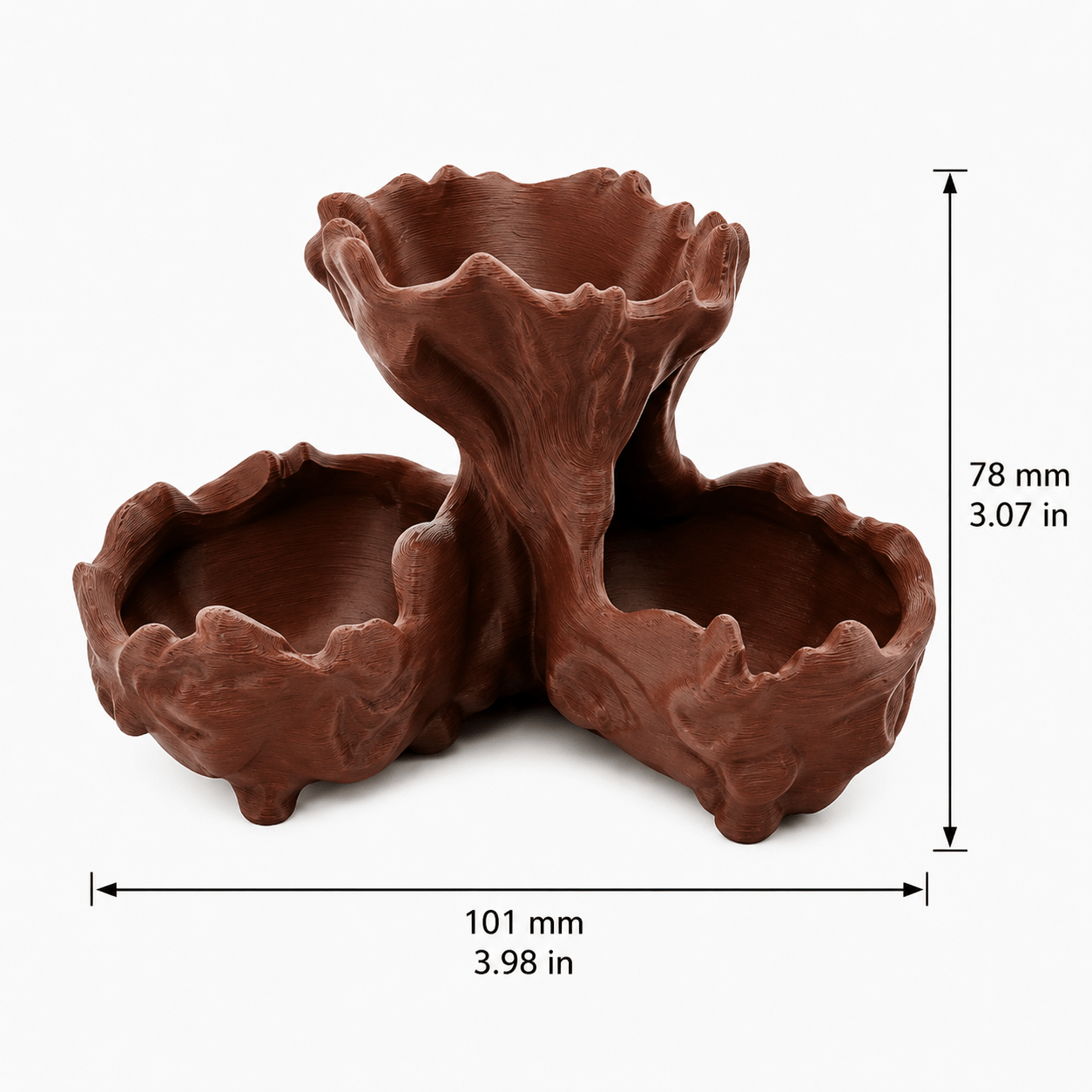 TEMU This 3d Printed Tree Stump Succulent Planter Features A Creative Old Tree Stump Shape With 3 Planting Sections. Branch-like Structure A Unique
