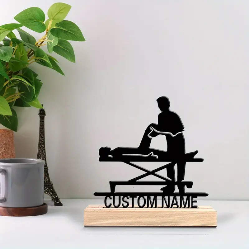 TEMU 1pc Customizable Metal Desktop Decoration - Personalized Name/ Text For Home, Office, Cabin, Christmas, Wedding, Housewarming, Room Decor, Wall