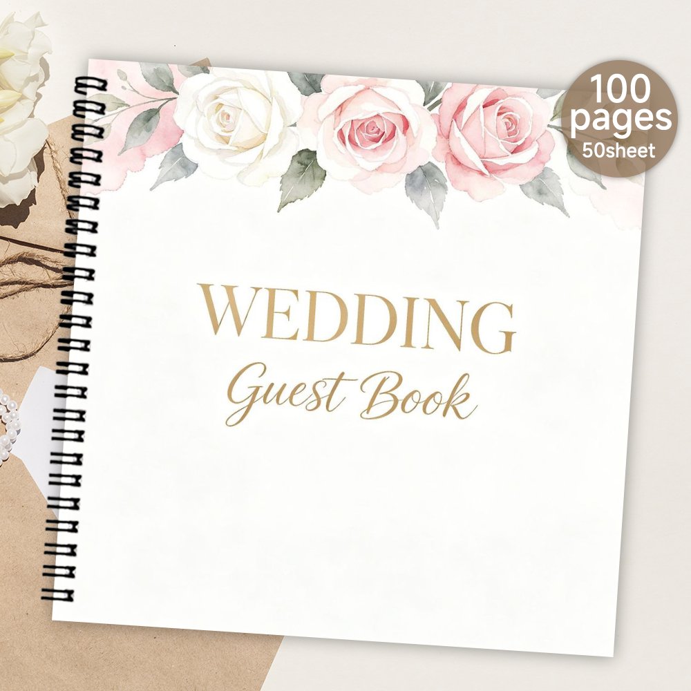 TEMU 'or 1 pièce, 'or de mariage à pages vierges, livre de et de messages pour invités, cadeau significatif et album souvenir pour et avec couverture