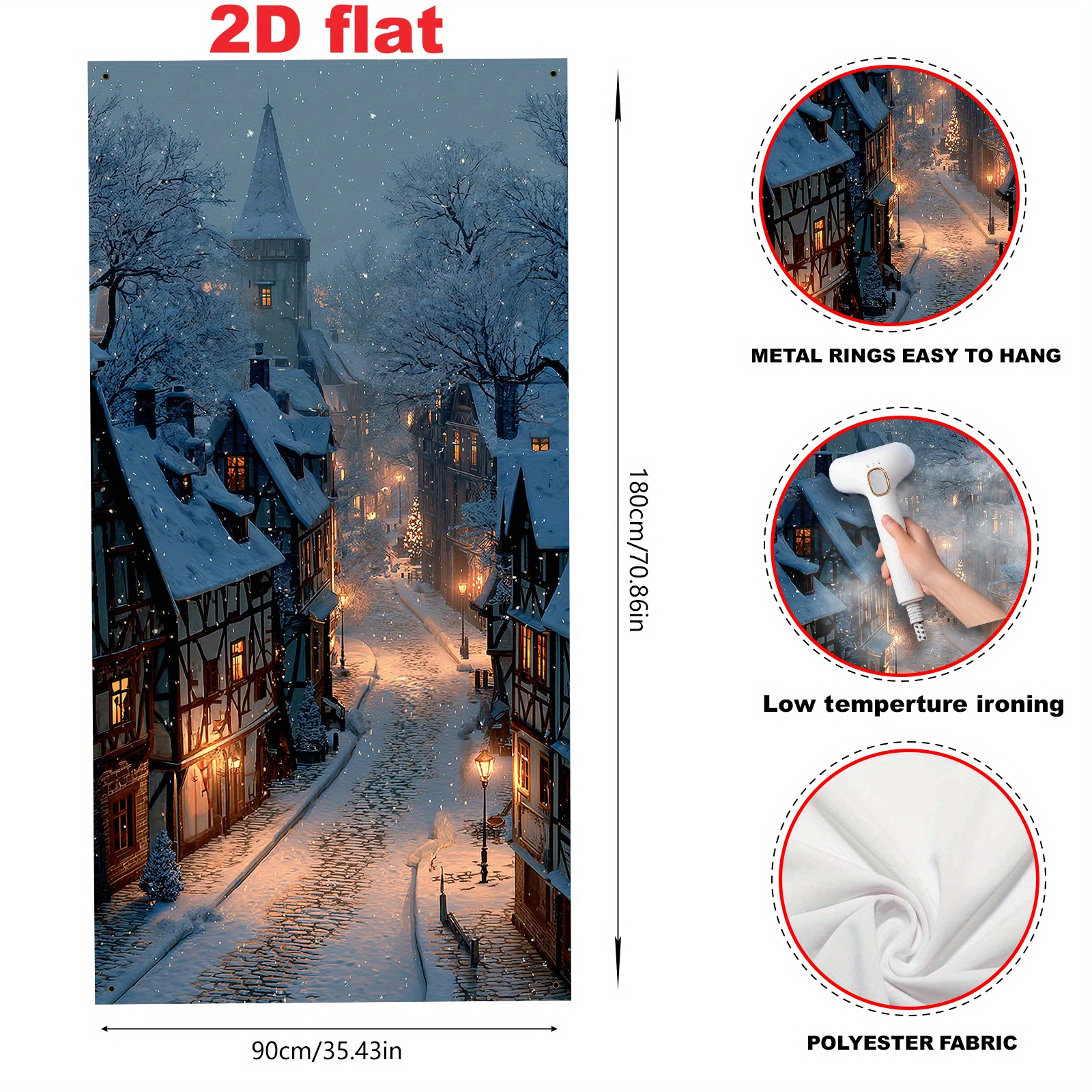 TEMU 2D Flat, 2D Flat - 2D Türbanner 2D Flat, 2D Flat - 2D Türbanner 2D Flat Banner (Partybänder) 1 Stück (35*70 Zoll / 90*180 cm), Hergestellt aus