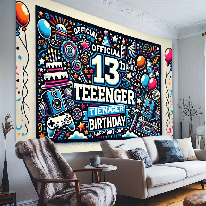 „Happy Sweet 13“ Geburtstagsbanner – Bunte Deko Zum 13. Geburtstag Für Mädchen