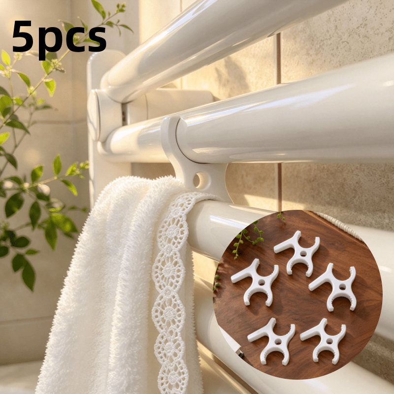 TEMU 5pcs Heated Towel Rail/radiator Hook - Compatible With Most Radiators; For -on Design For . Convenient For Hanging Towels And Clothes - A