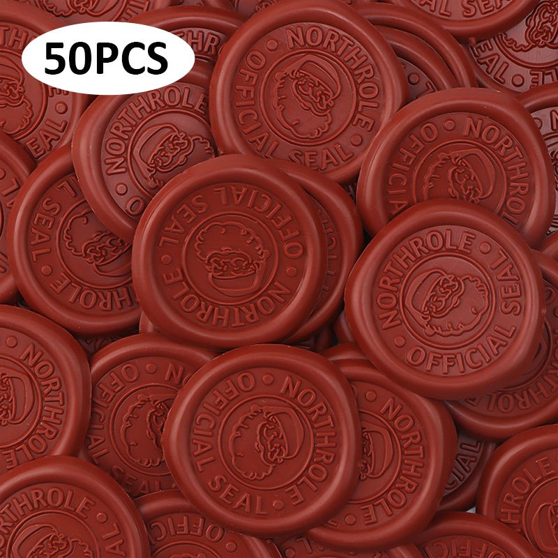 TEMU 50pcs Christmas Elements Wax Seal Stickers Santa Claus Pattern Self-adhesive Stamp Invitation Envelope Stickers Perfect For Invitations,
