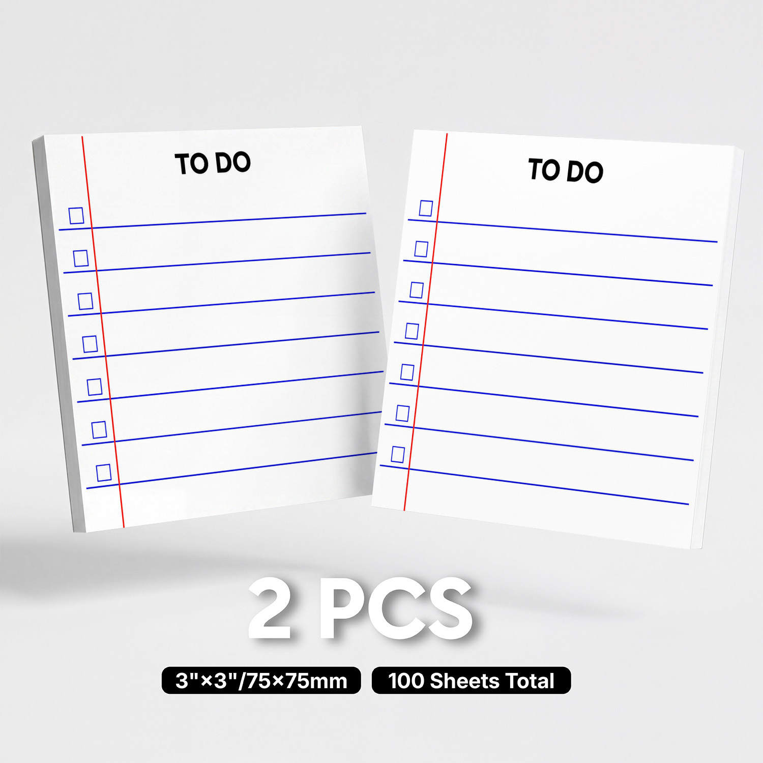TEMU 2pcs 100 Sheets To Do List Sticky Notes, Checklist Memo Pads With Boxes & Lines, Minimalist Productivity Planner Sticky Notes, Self-adhesive
