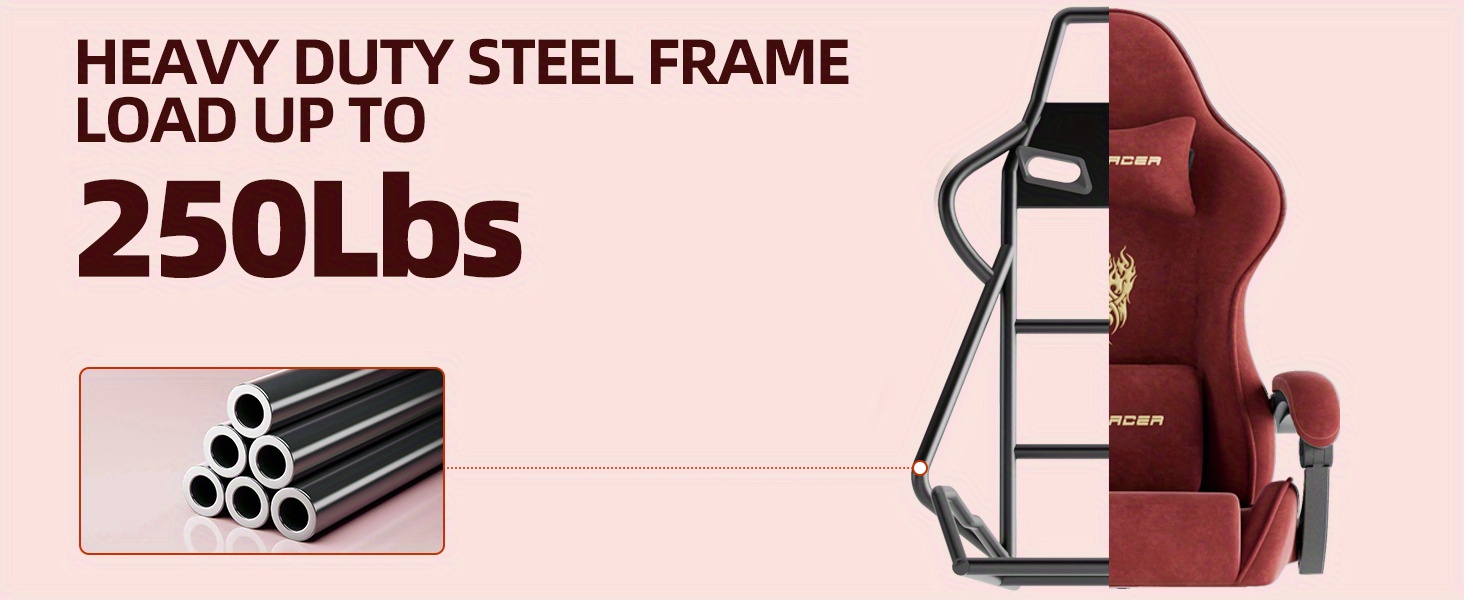 STRACER Velvet Upholstered Gaming Chair Featuring a Footrest, High Back Design, Ergonomic Support for Gamers, Includes Headrest And Massage Lumbar Pillow, Racing Style Reclining Video Game Chair