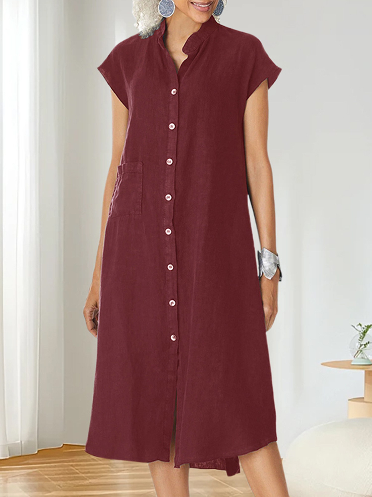 linen semi formal dress Romantic Linen Summer Dress, Linen Dress for Women, Linen Maxi Dress, Plus Size Linen Dress, Bohemian Linen Clothing, XS / Moroccan Red main image 1