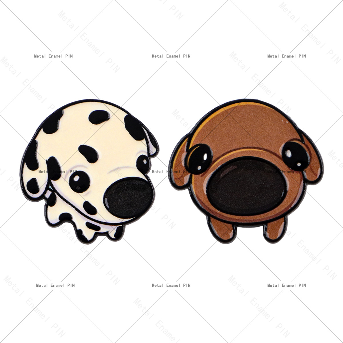 TEMU 2pcs/set Cute Dog Lapel Enamel Pins And Brooches Badge Pins For Backpacks Bags Backpack Cool Decoration Friend For Gifts