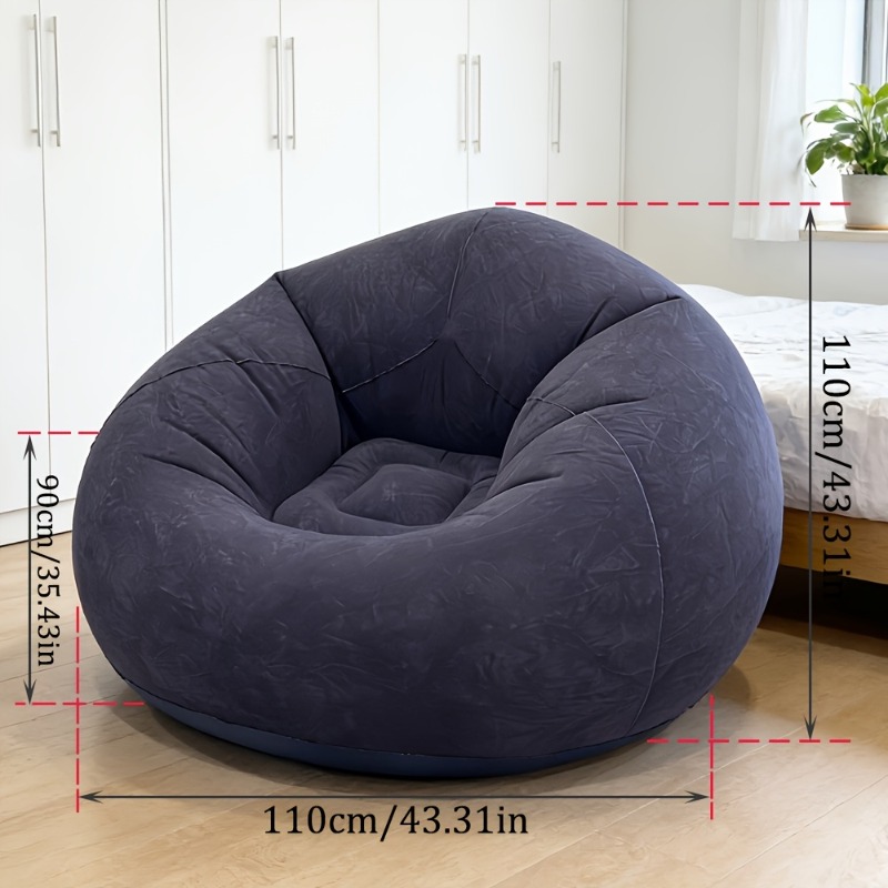 TEMU 1 de sofá cama inflable extra grande con felpa, material de PVC , portátil y plegable, diseño ergonómico, disponible en , muy adecuado para