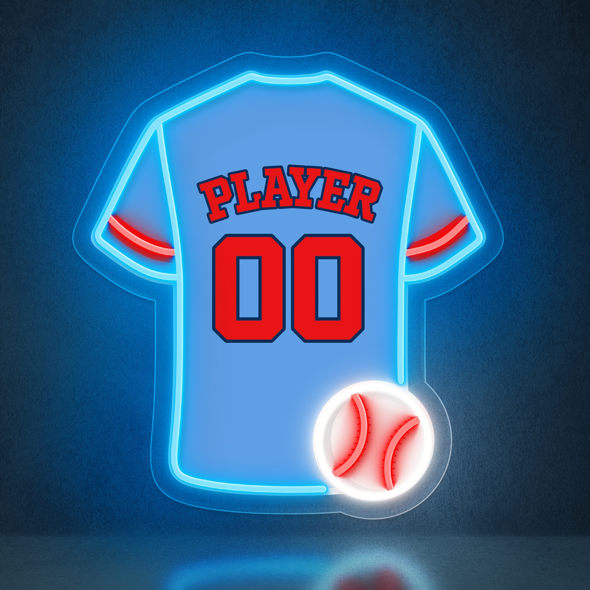 

Customizable Led Baseball Jersey Neon Sign - Personalize & Number, Usb Powered, Glow For Bedroom, For Man Cave, Party Decor - -themed Gift