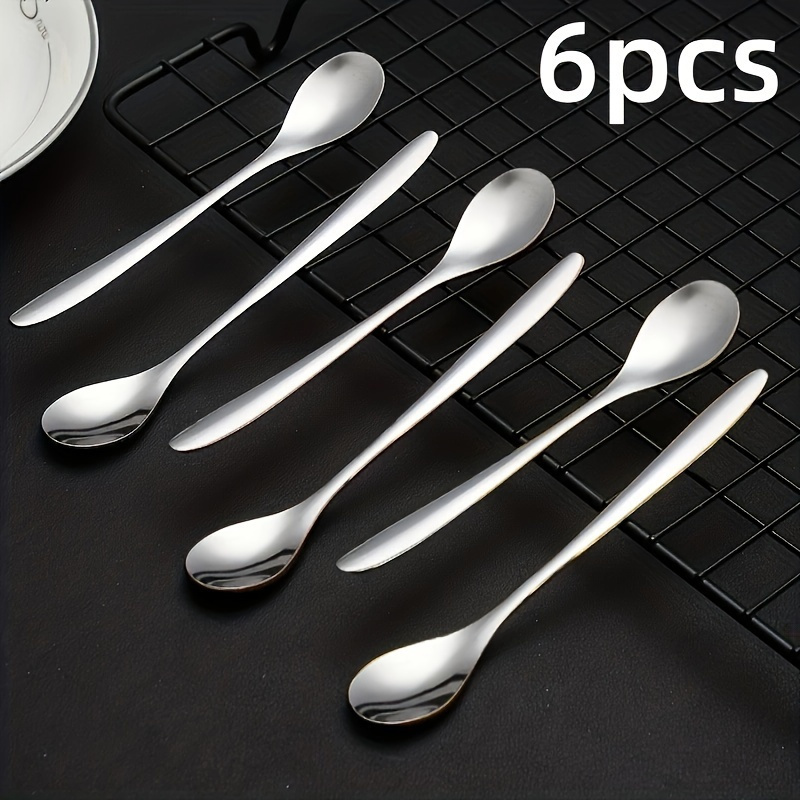 a set of 6 small stainless steel spoons for desserts ideal for creative dessert presentations at family   parties or weddings details 4