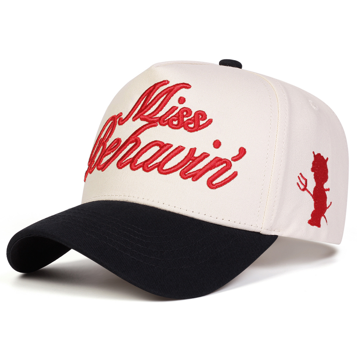 TEMU Casquette de baseball pour homme MISS BEHAVIN' avec lettres, ajustable, pare-soleil, chapeau décontracté, idéale pour les voyages de