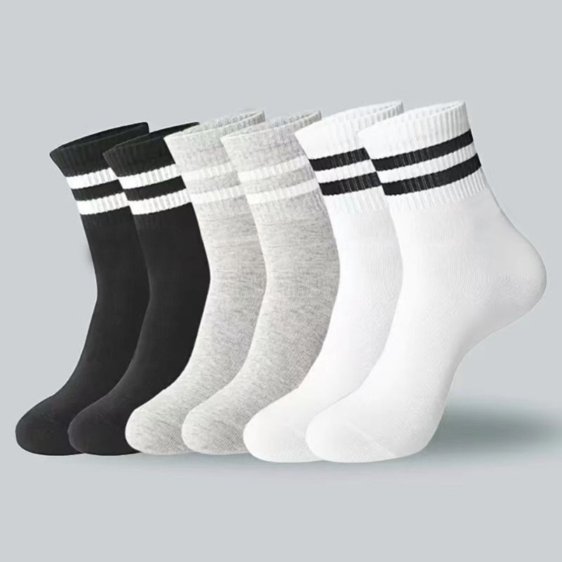 5 Pairs Women's Mid-Calf Socks, Breathable Athletic Socks
