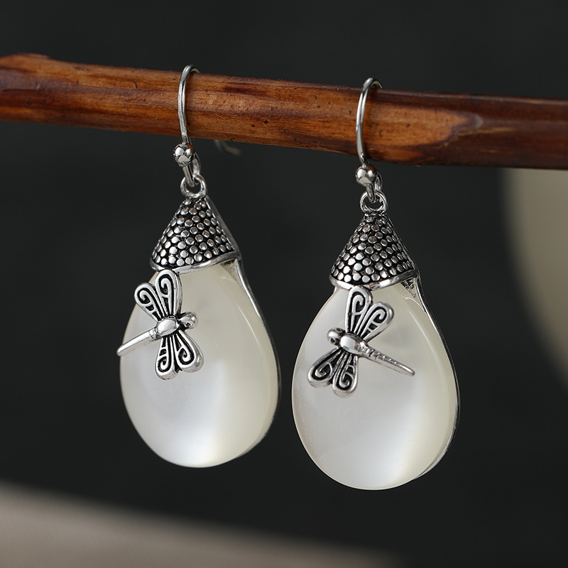 Literary Vintage Dragonfly Dangle Earrings for Women