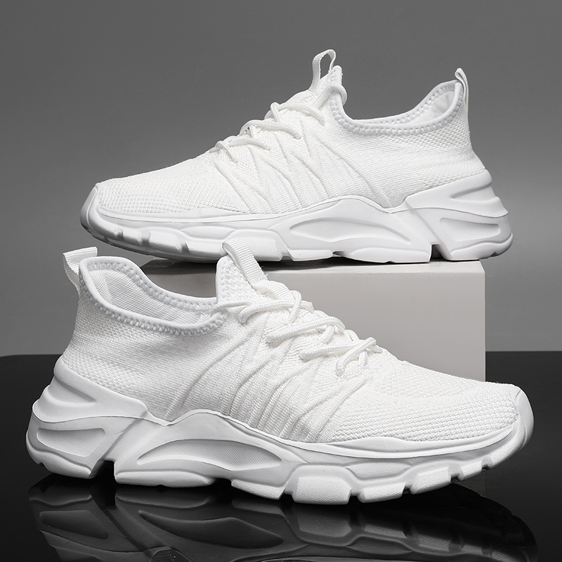 Baskets de marche légères en maille pour hommes - Chaussures décontractées confortables avec intérieur en tissu doux, semelle EVA et conception à lacets fiables pour le printemps/été, chaussures de tous les jours | Baskets à dessus en maille | Chaussures à semelle EVA