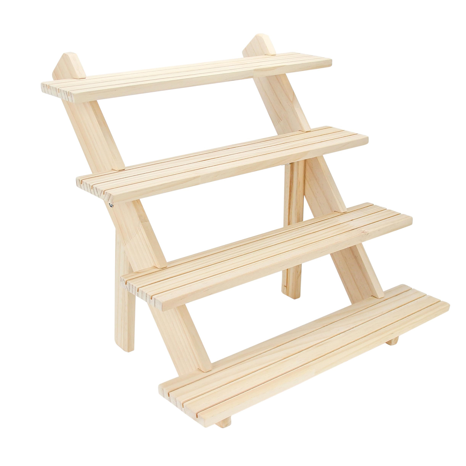 TEMU 4 Tier Wooden Earring Display Stand Jewelry Organizer Holder With 12 Slots For Retail & Home Use, Jewelry Towers