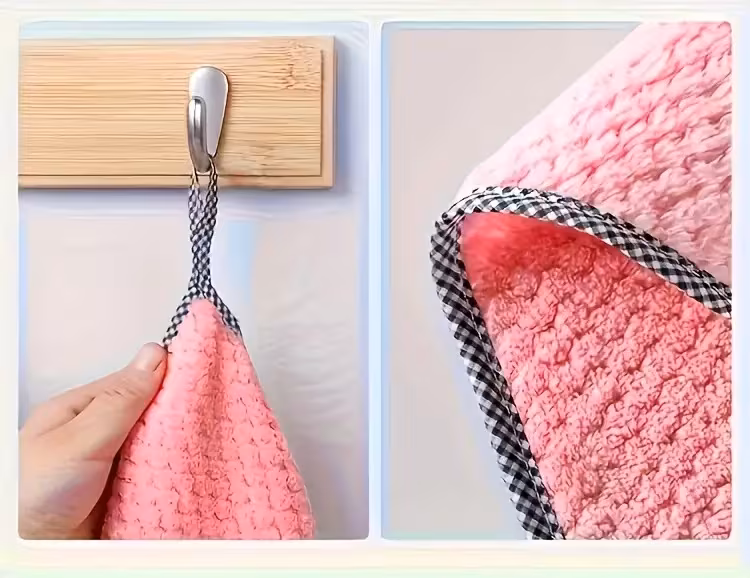 1pc of kitchen towel mixed color absorbent cloth suitable for household cleaning coral fleece wiping pad for countertops or tableware Product details 6